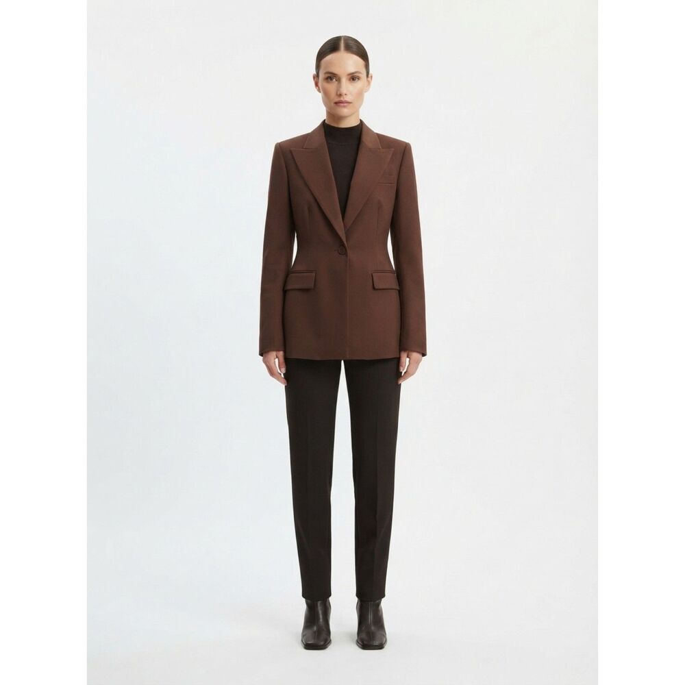 Naked Wardrobe Brown Single Button Peak Lapel Blazer XS